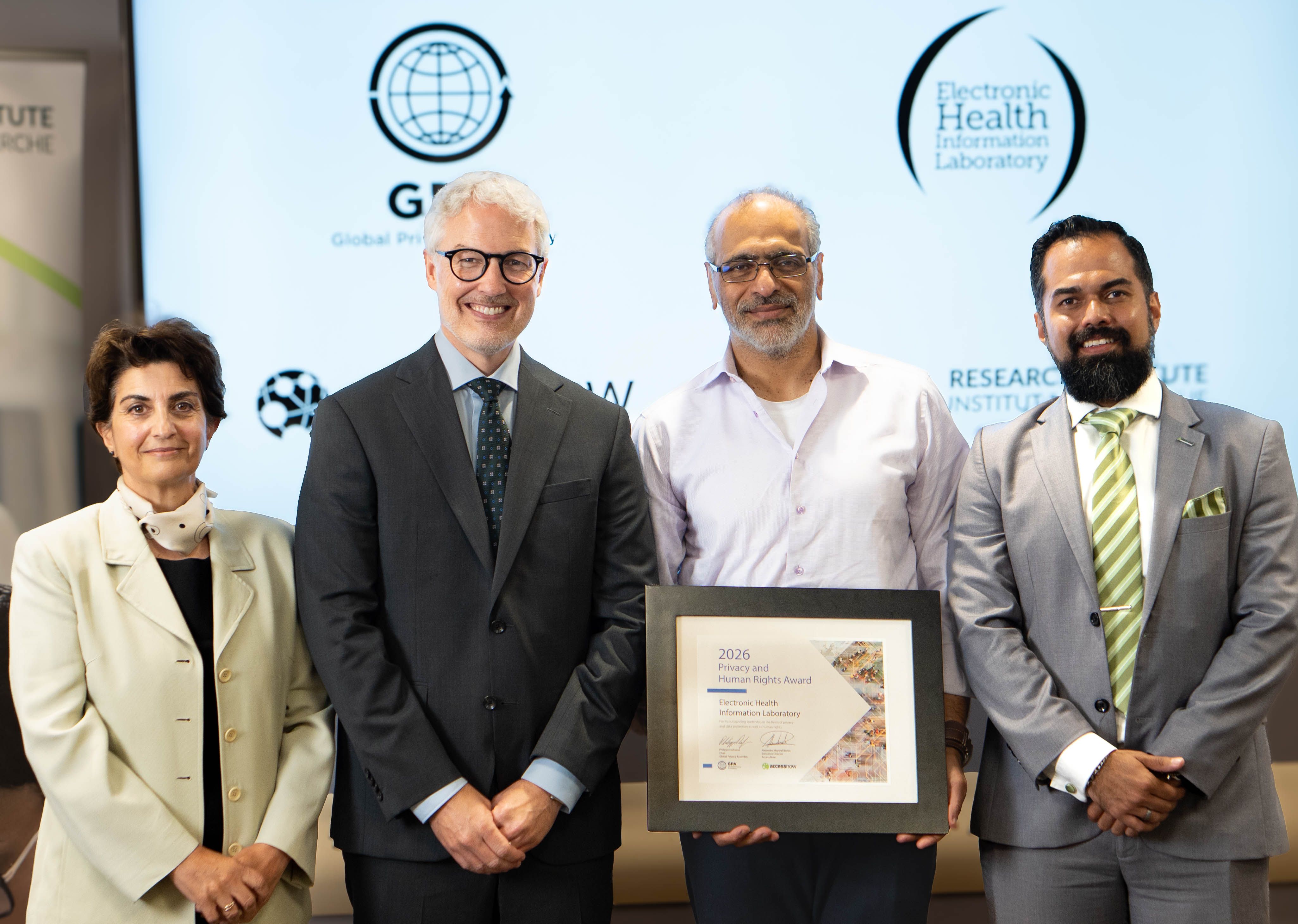 Electronic Health Information Laboratory receives international privacy and human rights award